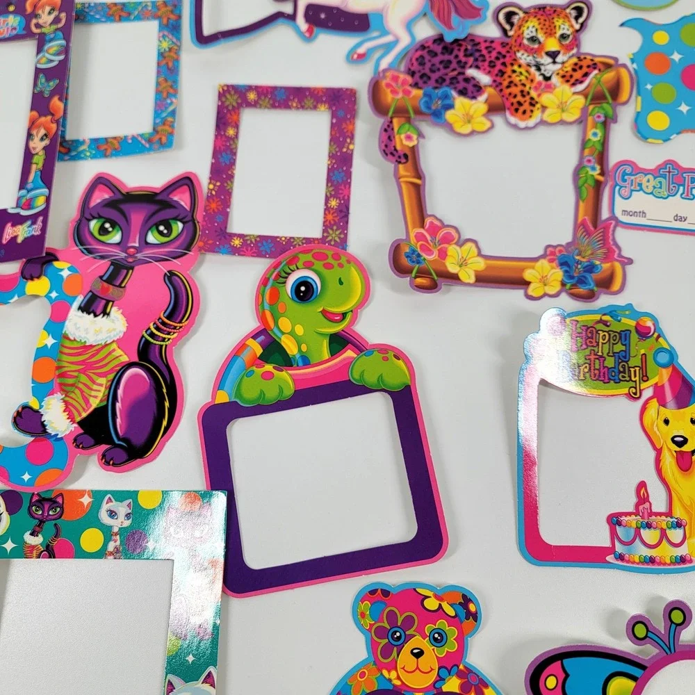 Huge Lisa‎ Frank Vintage Y2K Lot Cardboard Picture Frames Stickers Scrapbook